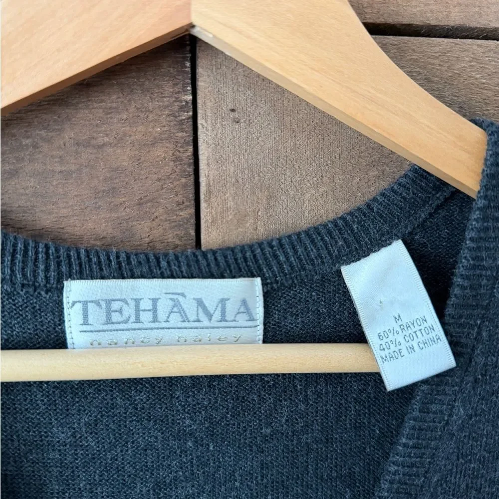 Vintage 90s Tehama Fair Isle Knit Sweater Vest Tagged size M Rayon Cotton